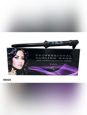 KOR CURLING WAND 19MM 100% TOURMALINE CERAMIC HSK23 BLACK